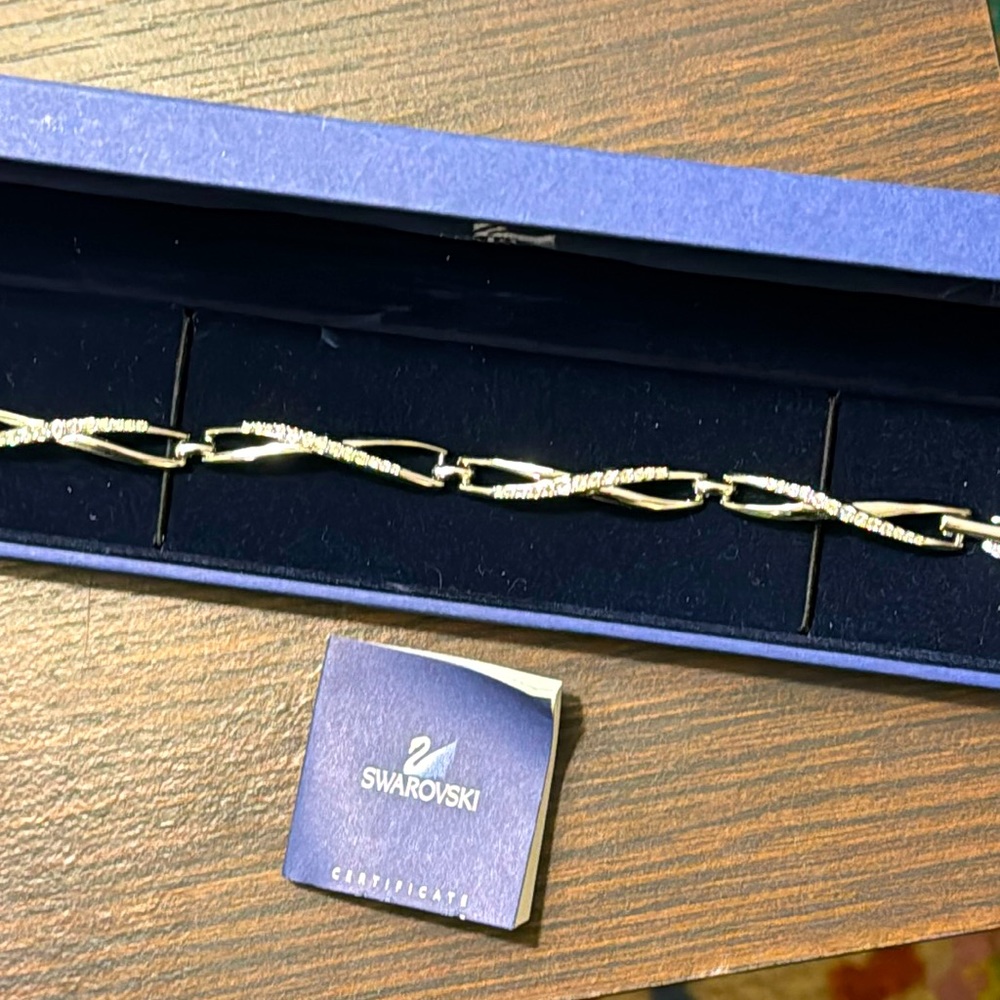 Silver Swarovski crystal bracelet in box